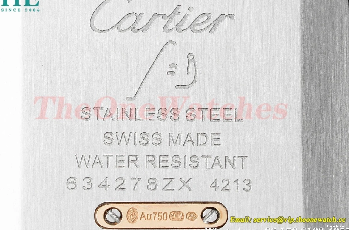 Dumont Santos Silver RG Quartz AF Dial Red SA 0408